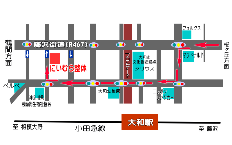 藤沢方面からの地図